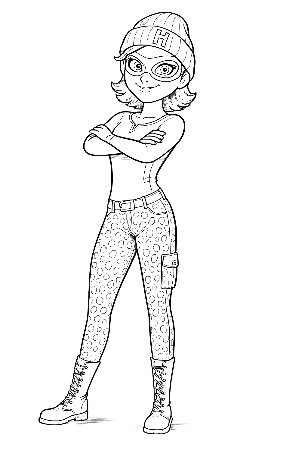 Omalovánka Agent cunik Anitta k vytisknutí zdarma pro děti - vybarvěte si krásný obrázek