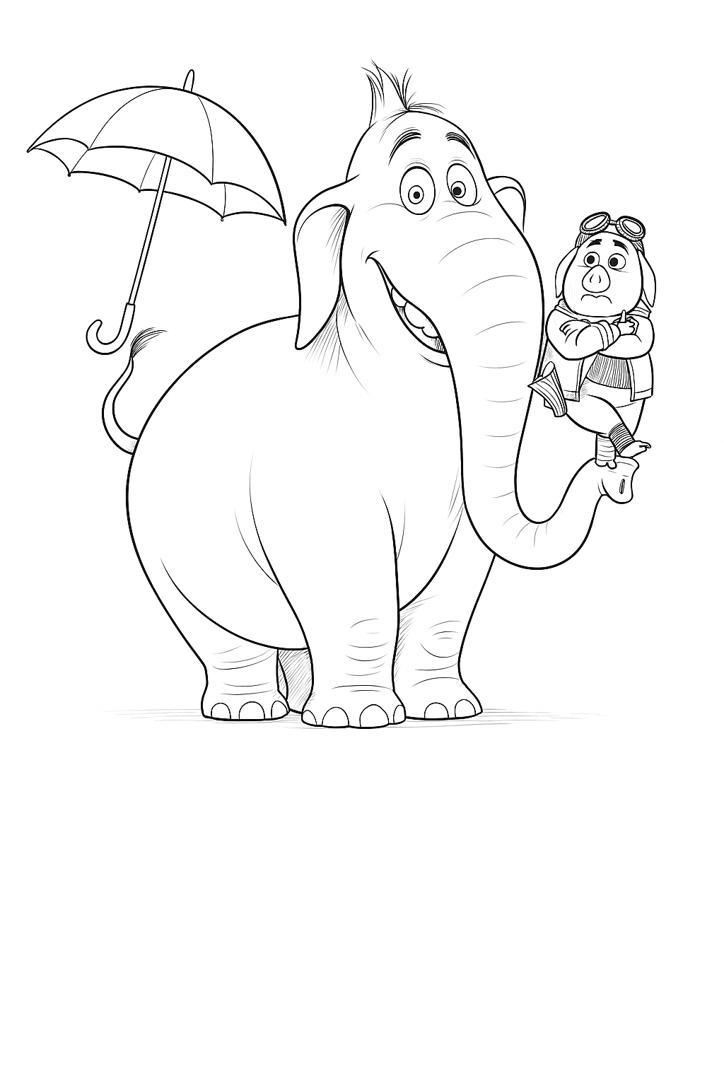 Agent cunik slon - omalovánka k vytisknutí a vybarvení pro děti zdarma