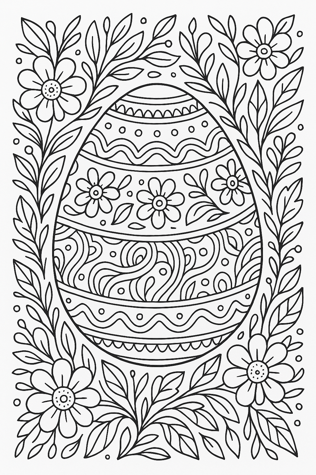 Omalovánka Anistresova omalovanka velikonoce pro děti k vytisknutí - zábavný obrázek k vybarvení