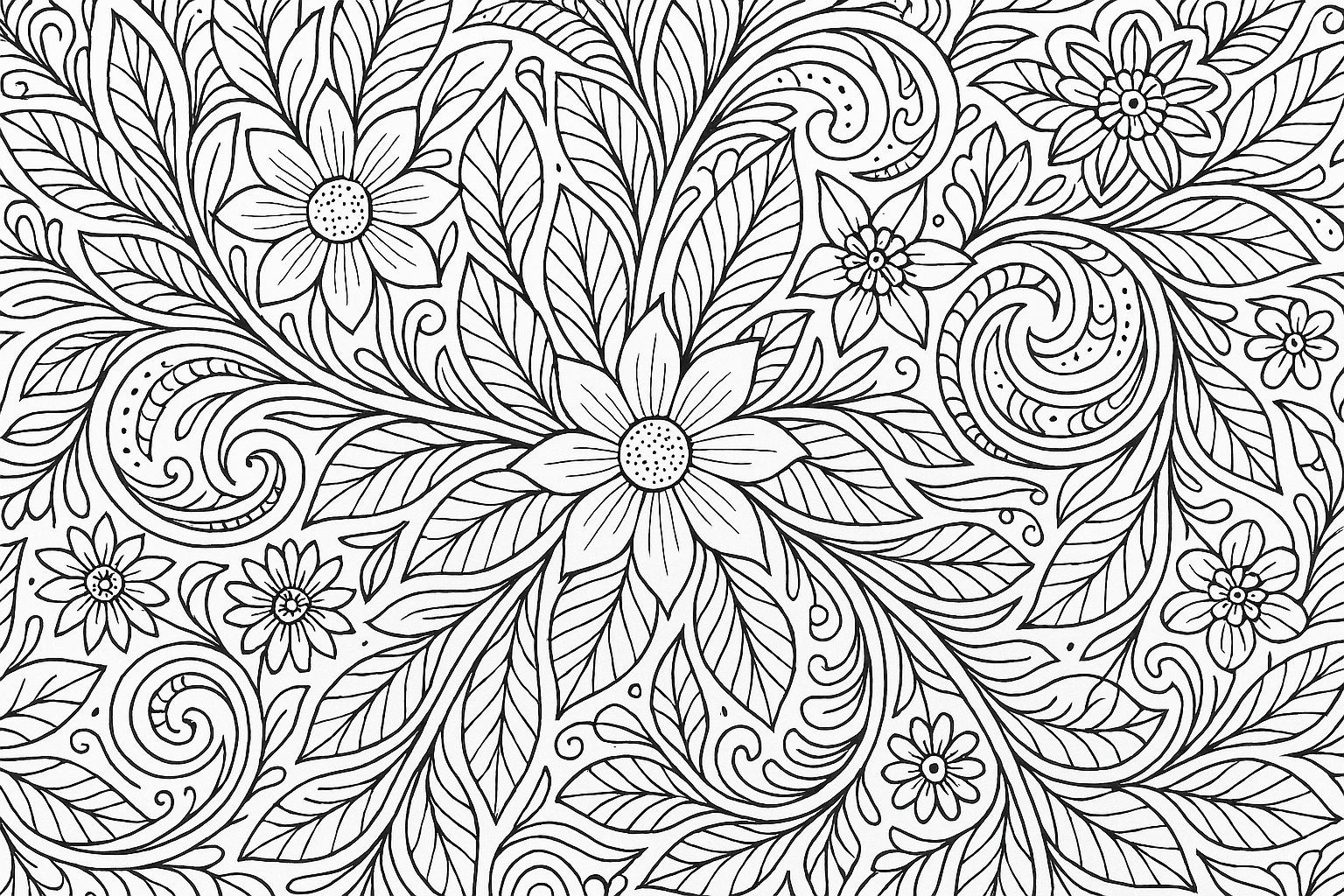 Antistresova omalovanka kvetina - omalovánka k vytisknutí a vybarvení pro děti zdarma