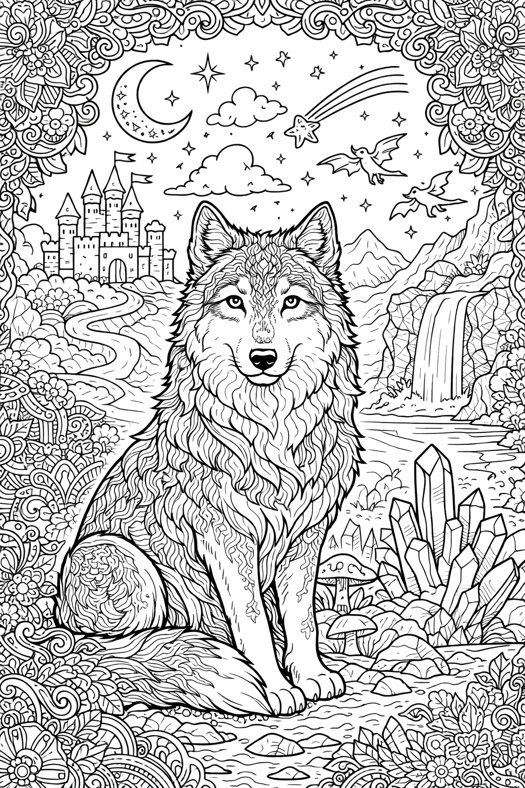 Vytiskněte si omalovánku Antistresová omalovánka pes - krásný obrázek pro děti k vybarvení