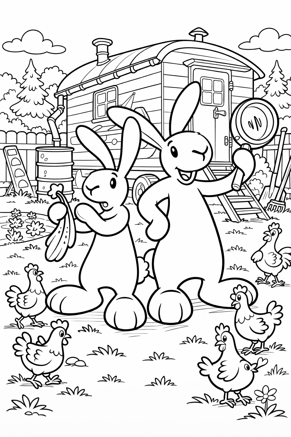 Omalovánka Bob a Bobek omalovánka k vytisknutí zdarma pro děti - vybarvěte si krásný obrázek