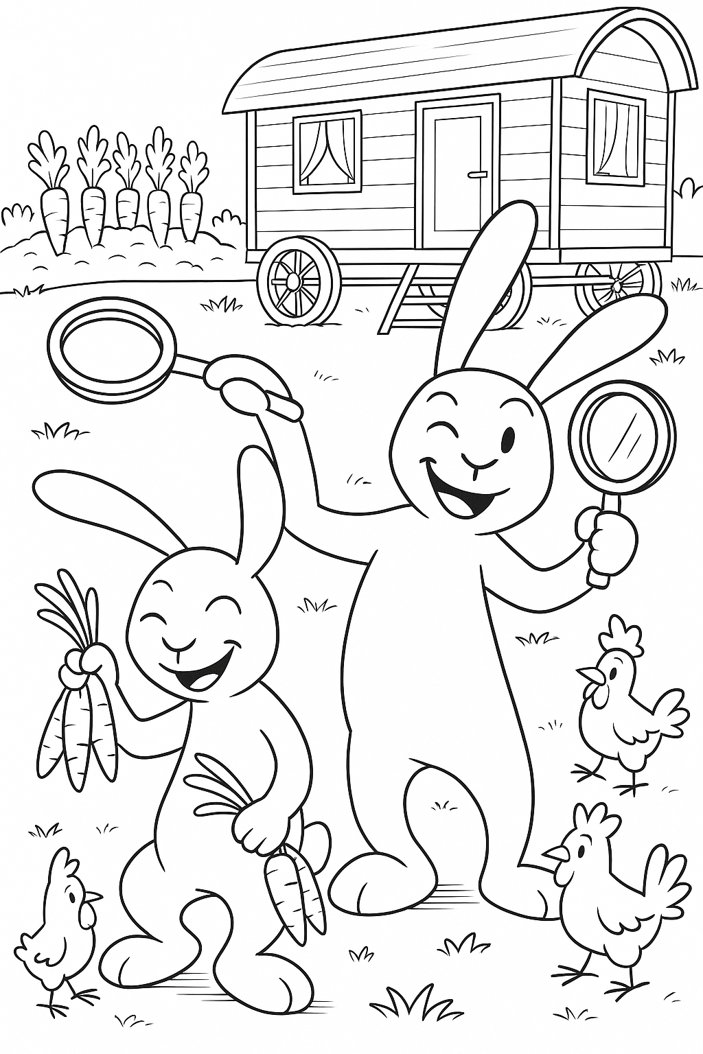 Dětská omalovánka Bob a Bobek omalovánka - obrázek k vytisknutí a vybarvení zdarma