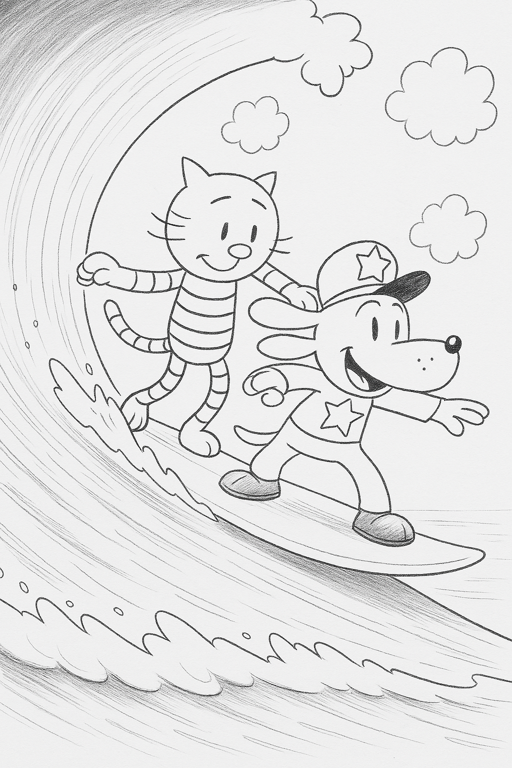 Omalovánka Dog man omalovánka k vytisknutí zdarma pro děti - vybarvěte si krásný obrázek