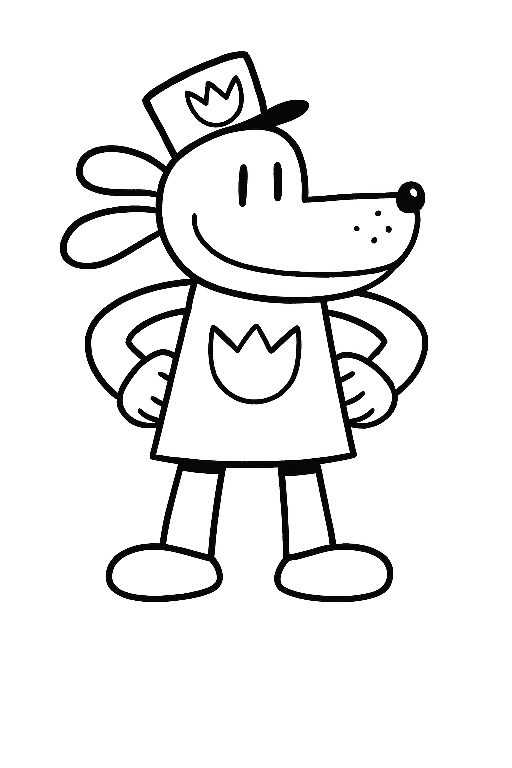 Dogman omalovanka - omalovánka k vytisknutí a vybarvení pro děti zdarma