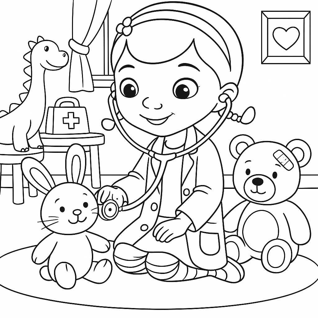 Omalovánka Doktorka plysakova omalovanka 2 k vytisknutí pro děti zdarma