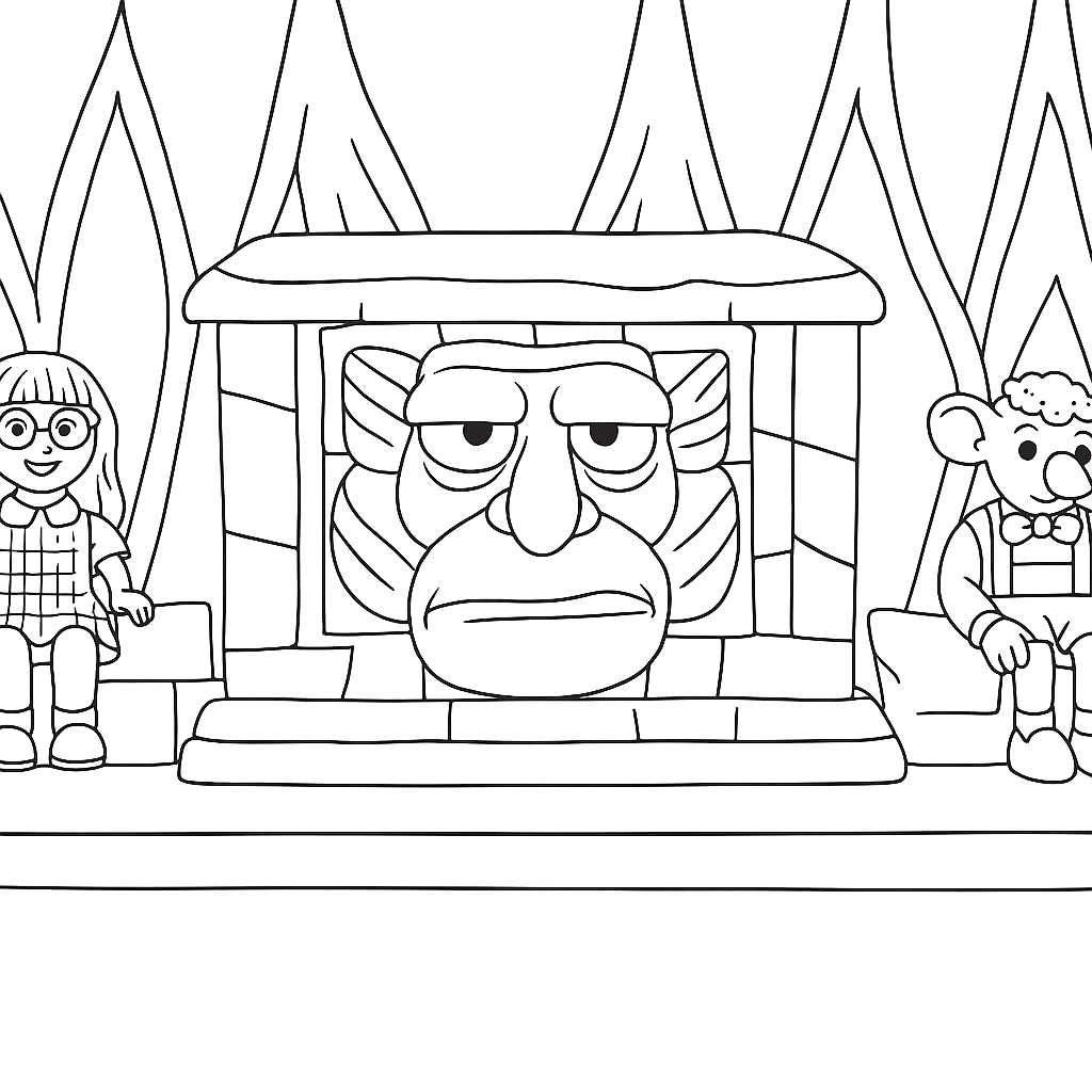 Dobrodružný obrázek k vybarvení - dětská omalovánka k vytisknutí zdarma