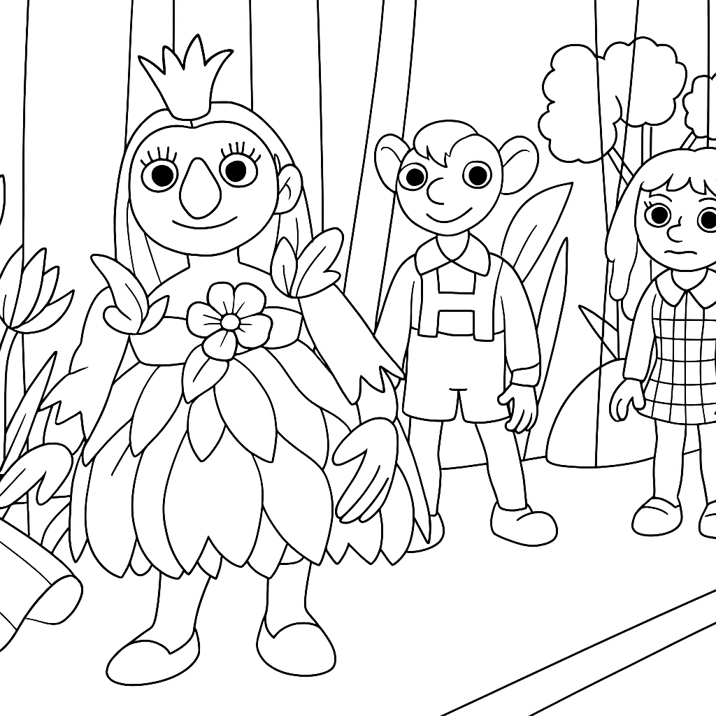 Vytiskněte si krásnou omalovánku - pohádkový obrázek pro děti k vybarvení