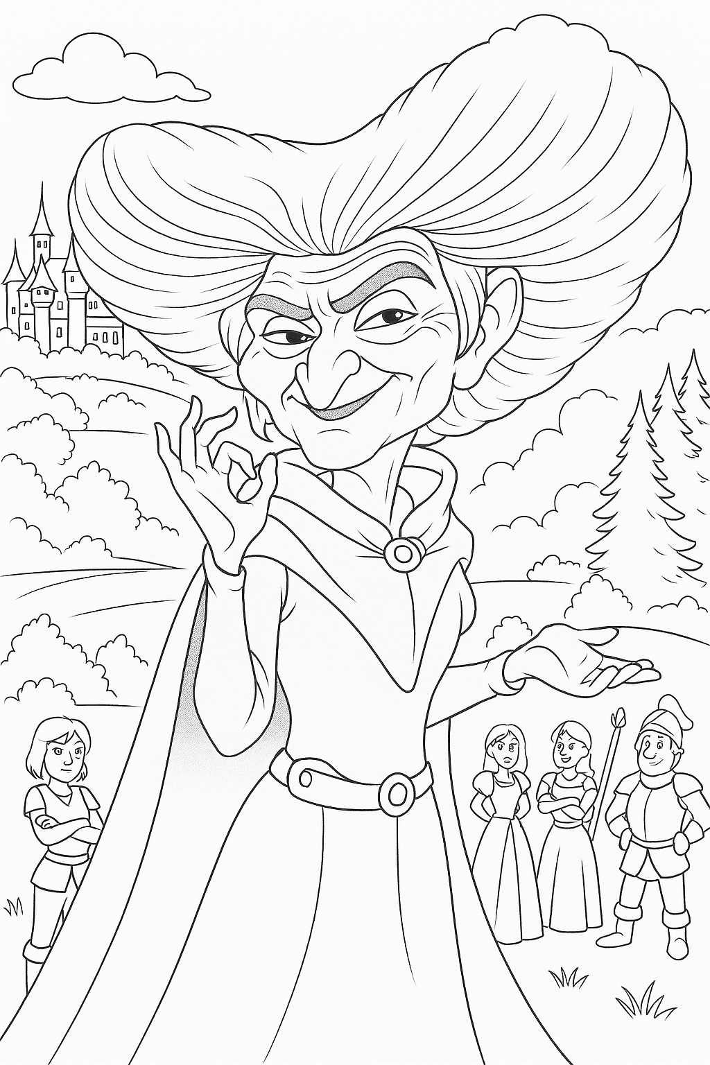 Omalovánka Já Rebelka Nahina pro děti k vytisknutí - zábavný obrázek k vybarvení