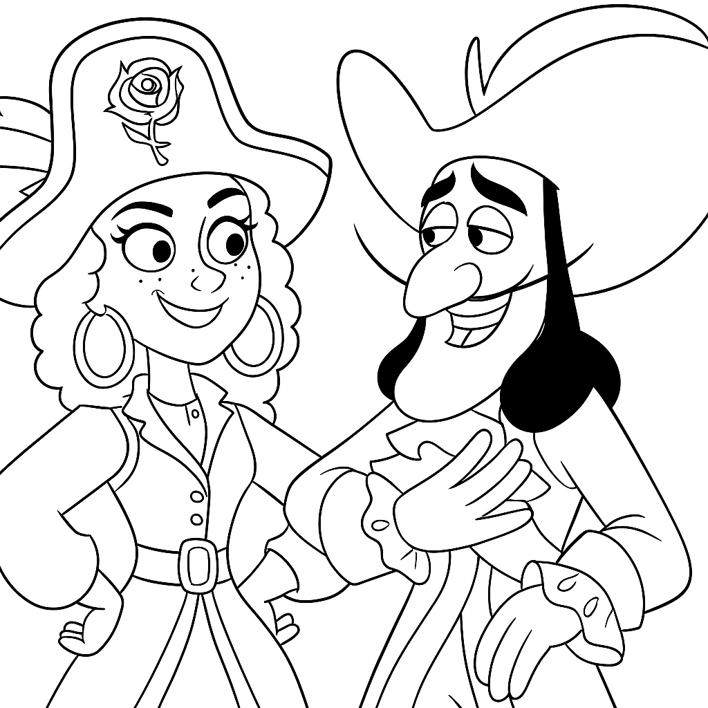 Jake a piráti ze Země Nezemě Omalovánka Jake a piráti ze Země Nezemě k vytisknutí zdarma pro děti - vybarvěte si krásný obrázek