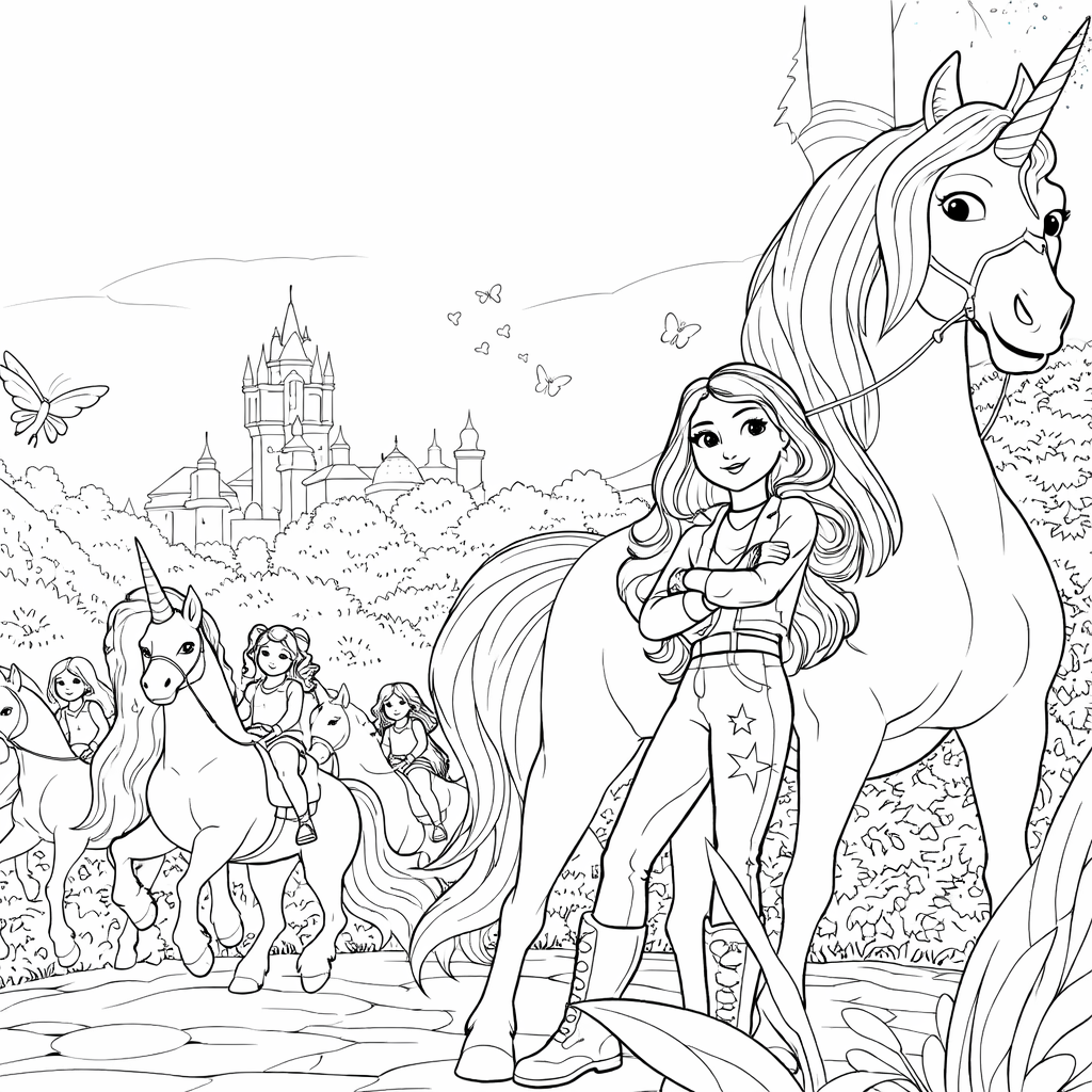 Omalovánka Jednorožčí akademie omalovánka k vytisknutí zdarma pro děti - vybarvěte si krásný obrázek