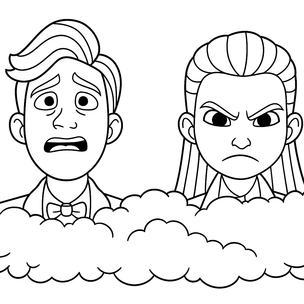 Jeníček a Mařenka: Strážci kouzel Dobrodružný obrázek k vybarvení - dětská omalovánka k vytisknutí zdarma
