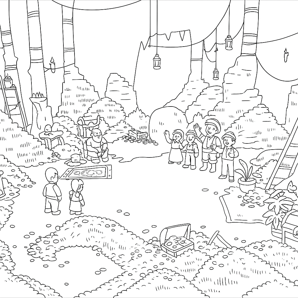 Jeníček a Mařenka: Strážci kouzel Omalovánka s pohádkovými postavami k vytisknutí pro děti zdarma - ideální pro malé umělce