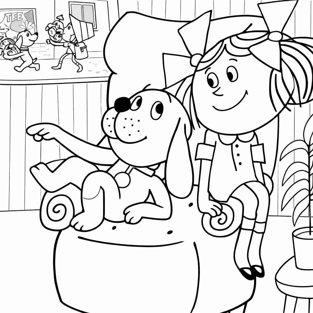 Omalovánka Omalovanka Kata a Skubanek k vytisknutí zdarma pro děti - vybarvěte si krásný obrázek