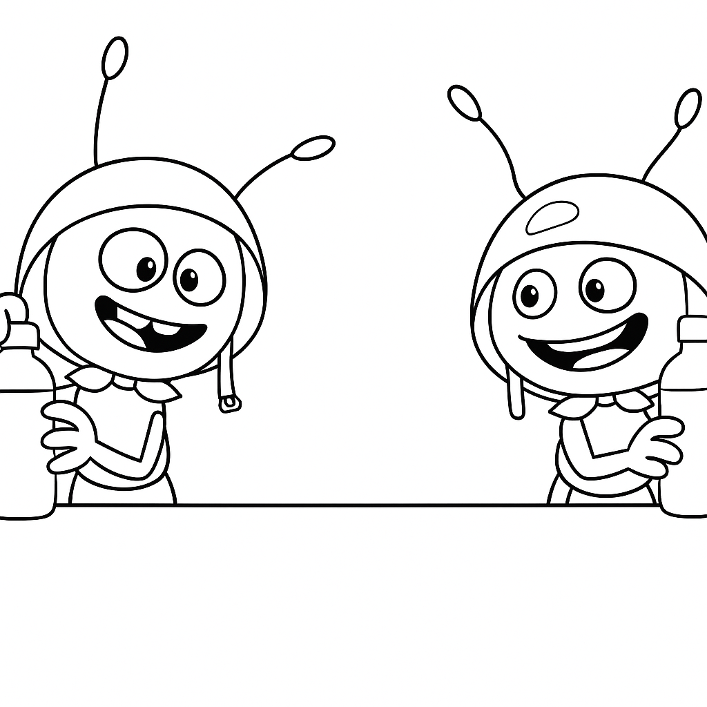 Omalovánka Lojza a Pepa: Žíznivé dobrodružství kamarádů včelky Máji k vytisknutí zdarma pro děti ...