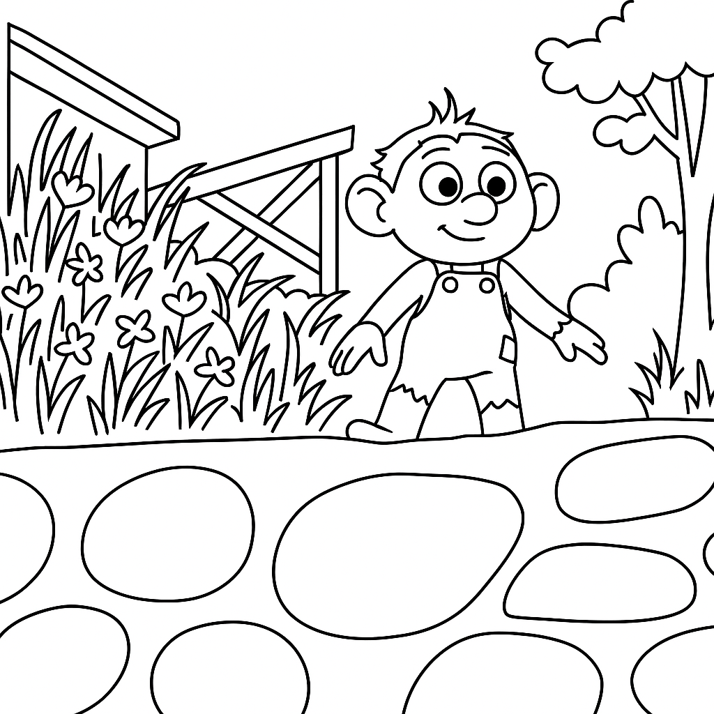 Omalovánka Lumpík Špuntík k vytisknutí zdarma pro děti - vybarvěte si krásný obrázek