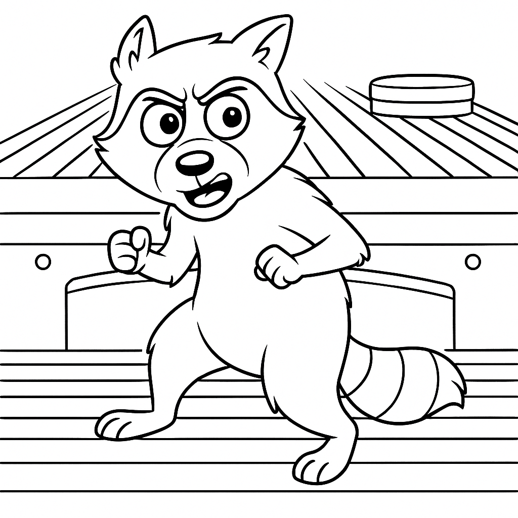 Mazlíčci v průšvihu Dobrodružný obrázek k vybarvení - dětská omalovánka k vytisknutí zdarma