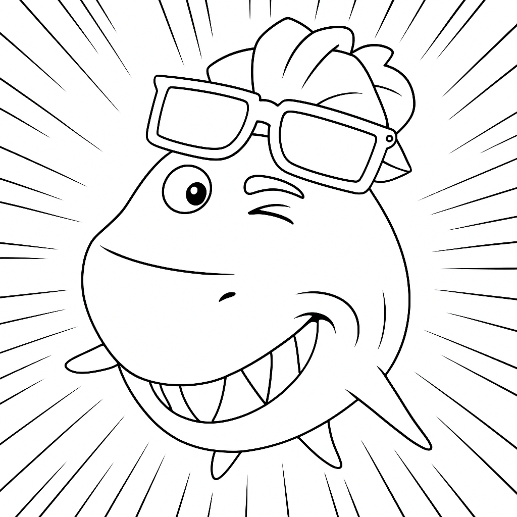 Omalovánka Mrzutá rybka k vytisknutí zdarma pro děti - vybarvěte si krásný obrázek