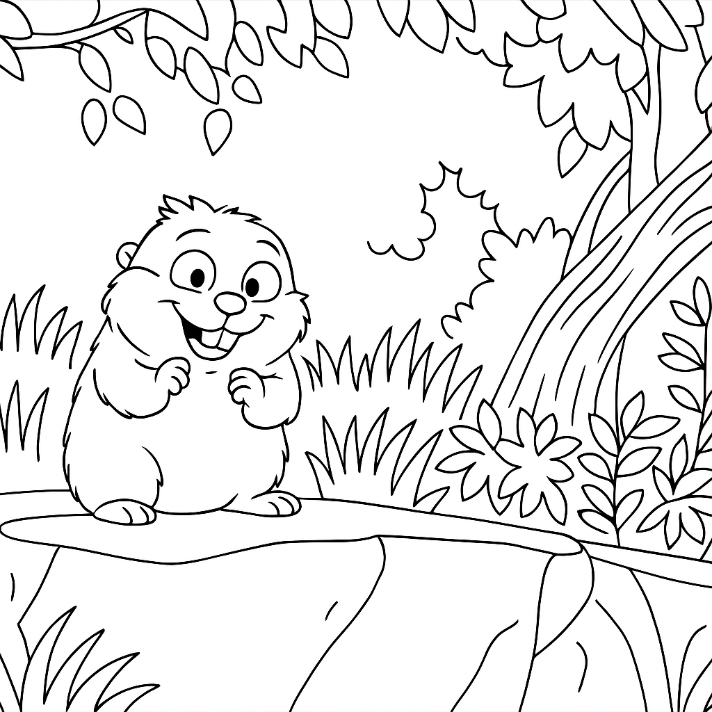 Na skok do divočiny Omalovánka Na skok do divočiny k vytisknutí zdarma pro děti - vybarvěte si krásný obrázek