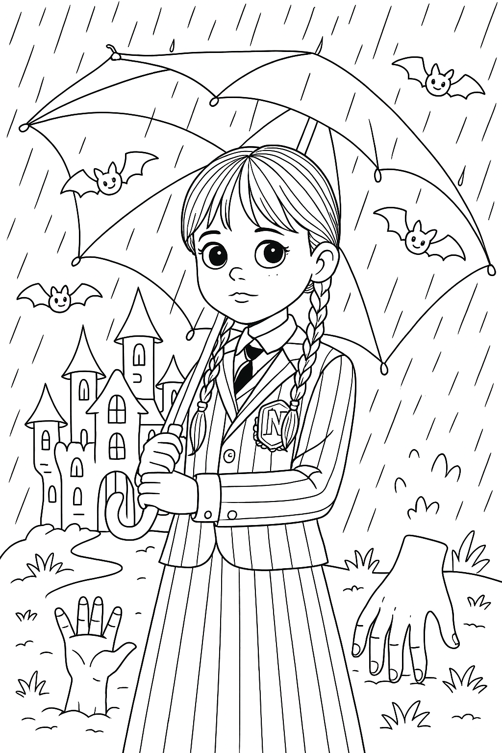 Omalovánka Wednesday omalovánka k vytisknutí zdarma pro děti - vybarvěte si krásný obrázek