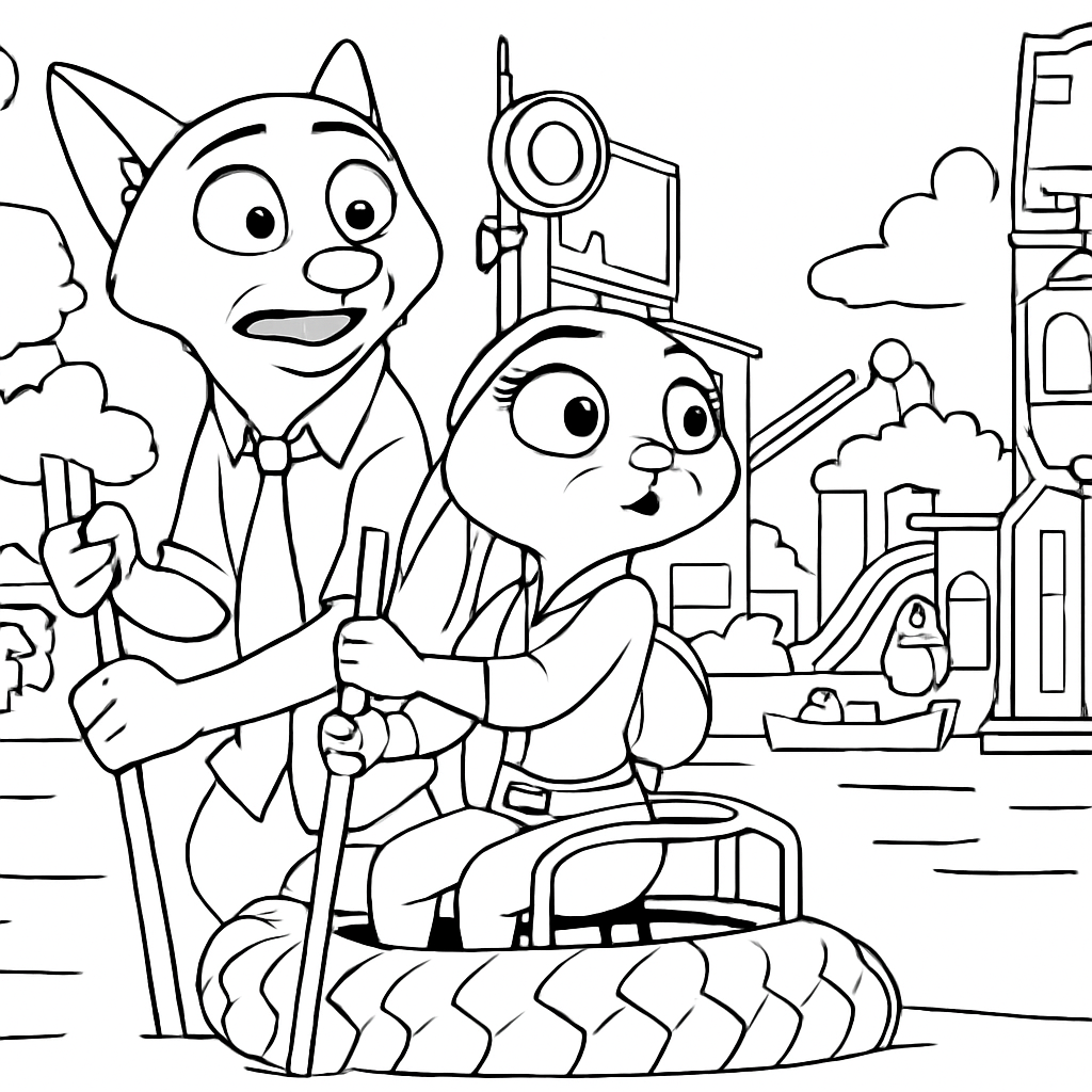 Dětská omalovánka Zootropolis: Město zvířat 2 - obrázek k vytisknutí a vybarvení zdarma