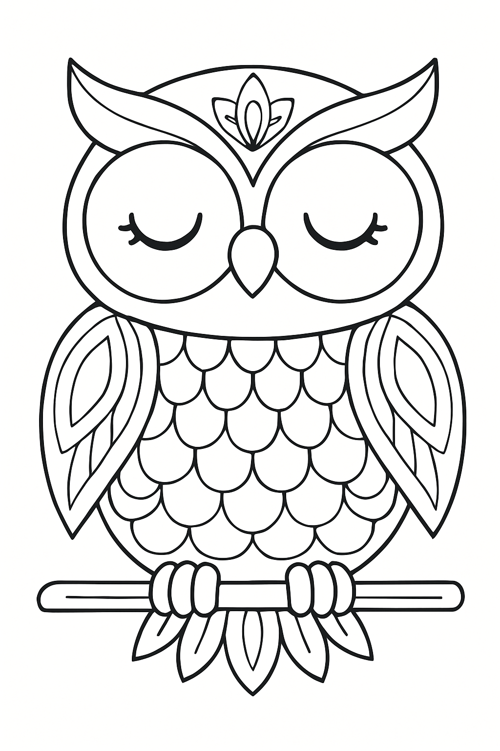 Omalovánka Omalovánka Sova k vytisknutí zdarma pro děti - vybarvěte si krásný obrázek