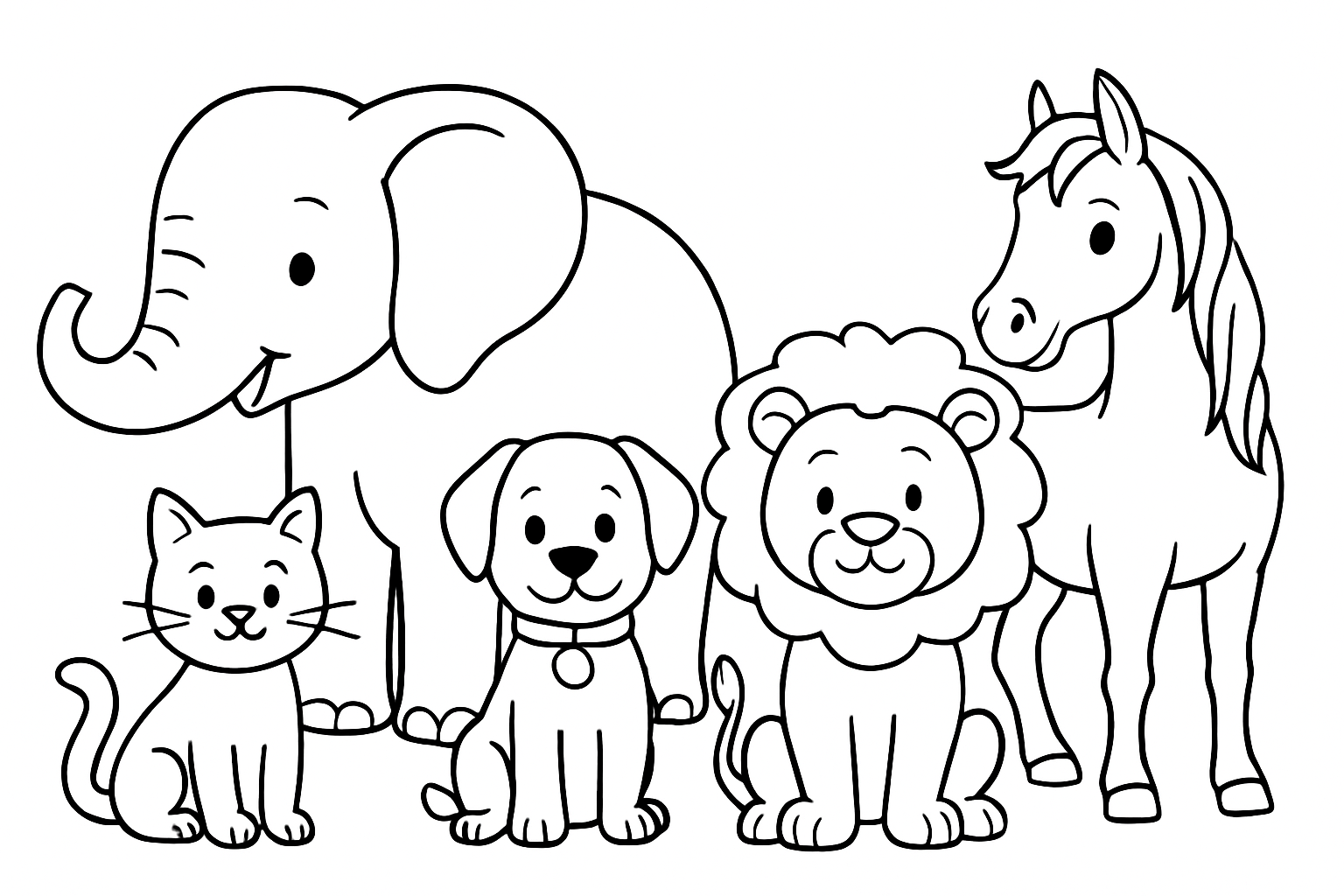 Dětská omalovánka Omalovanka zvirata - obrázek k vytisknutí a vybarvení zdarma